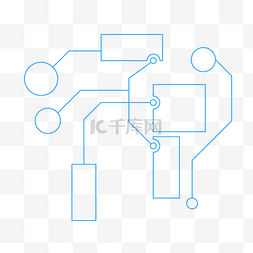 连接线条png图片_科技感线条圆形连接不规则图形图