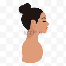 国旗头像框微信图片_成熟女人矢量卡通插画