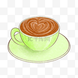 绿色的咖啡杯插画