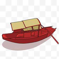 船板图片_手绘红色帆船插画