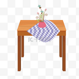 桌子的插花手绘设计