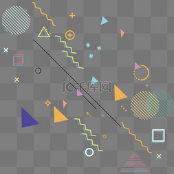 手绘创意几何图片_手绘电商创意几何背景矢量免抠图