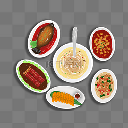 美食图案设计图片_美食海报插画之卡通美味佳肴设计