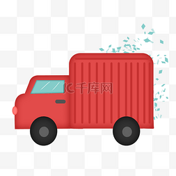 红色的货车手绘插画