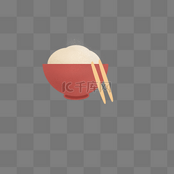 筷子矢量图图片_红色圆弧米饭食物元素