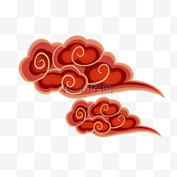 中国风红色祥云图案装饰