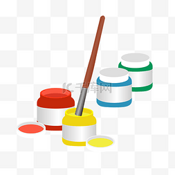 颜料绘画工具图片_绘画工具颜料画笔插画