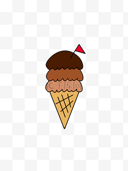 创意冰淇淋素材图片_可爱卡通简约创意冰淇淋食物元素