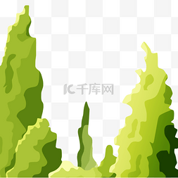 绿色卡通手绘渐变装饰森林