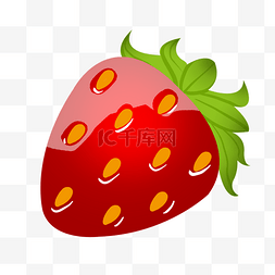 红色手绘草莓图片_大个的草莓手绘插画