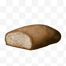 零食包插画图片_深色糕点点心小面包甜品零食手绘