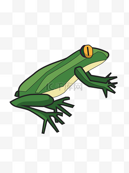 绿色的青蛙图片_一只准备起跳的青蛙可商用元素