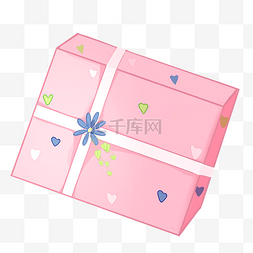 手绘清新粉色礼物包装盒