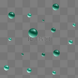 绿色气泡水滴图片_绿色水珠效果元素