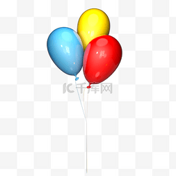 生日气球3d图片_一束彩色气球装饰