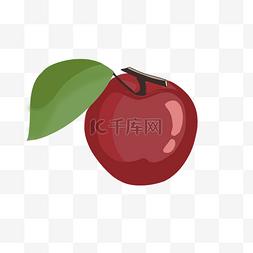 水彩深红色图片_水果红色苹果
