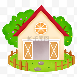 屋子图片_漂亮的农场小屋插画