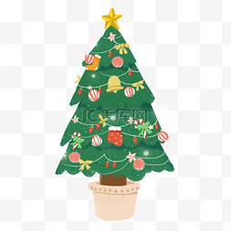圣诞节手绘卡通圣诞树