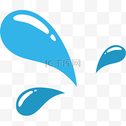 蓝色北京海报图片_三颗矢量溅落的蓝色水滴