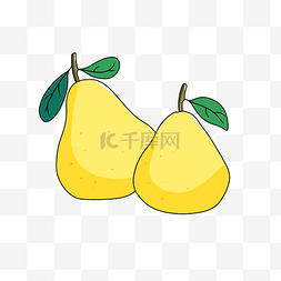 水果食物梨子绘画手绘