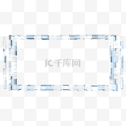 长方形简单图片_科技感灰色透明边框装饰