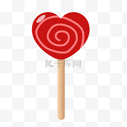 红色爱心棒棒糖图片_爱心卡通棒棒糖装饰
