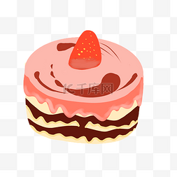 粉色的奶油草莓插画
