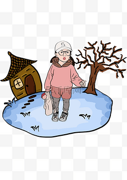 免费下载冬季图片_冬季里穿着保暖小孩子可爱
