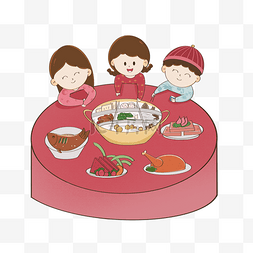 人物psd家人图片_新年过年春节家人聚餐