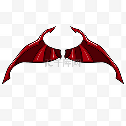 红色的翅膀psd图片_红色的恶魔之翼插画