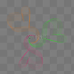 线条不规则图形爱心
