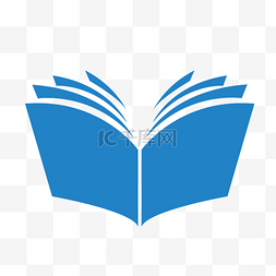 标识logo设计图片_卡通蓝色翻开的书籍图