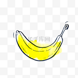 矢量水彩手绘彩绘香蕉素材