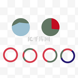 比较数据图片_矢量创意设计圆环饼形图表
