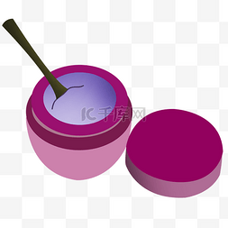 紫色精美化妆品插画