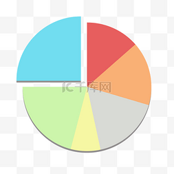 彩色卡通数据分析图片_彩色圆弧占比数据分析