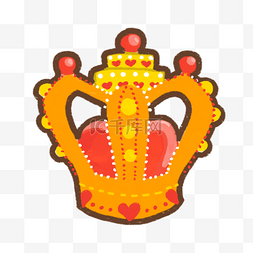 装饰黄色皇冠王冠图片_手绘装饰王子公主皇冠
