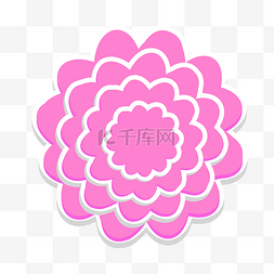 节日粉色立体剪纸花