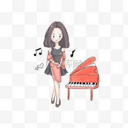 夏季小清新女生钢琴