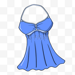 时尚泳衣图片_蓝色的泳衣手绘插画