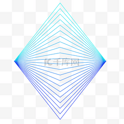 科幻的图片图片_蓝色渐变的客户菱形网状免抠图