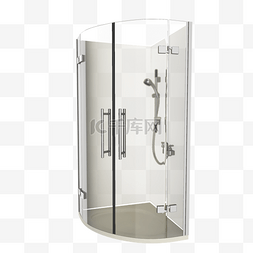浴室立体图片_透明淋浴间卫生间浴室