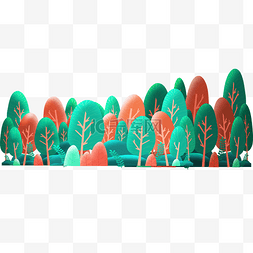 绿色植物矢量图图片_手绘矢量森林树木