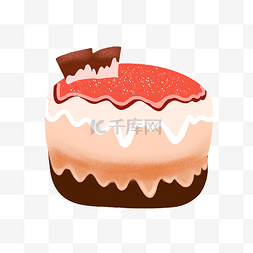 面食插画图片_巧克力奶油蛋糕插画