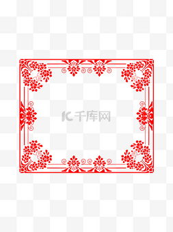 红色纹理中国风图片_中国风边框红色方形纹理设计