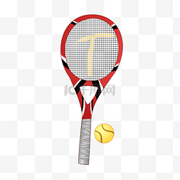 红色的网球拍图片_红色的网球 