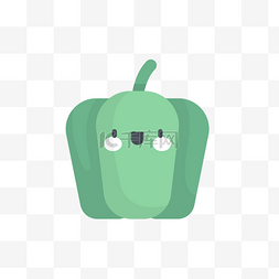 可爱蔬菜青椒表情图标插画