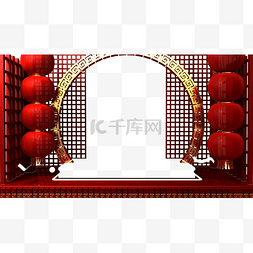 2019年C4D风格红色喜庆边框