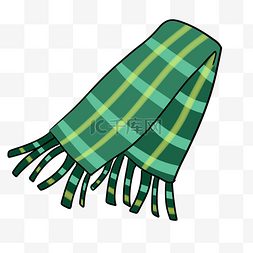 绿色手绘围巾