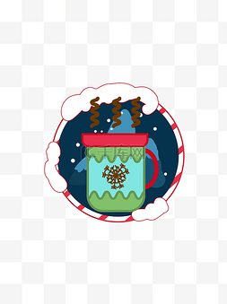 圣诞节元素装饰图标元素雪人蝴蝶